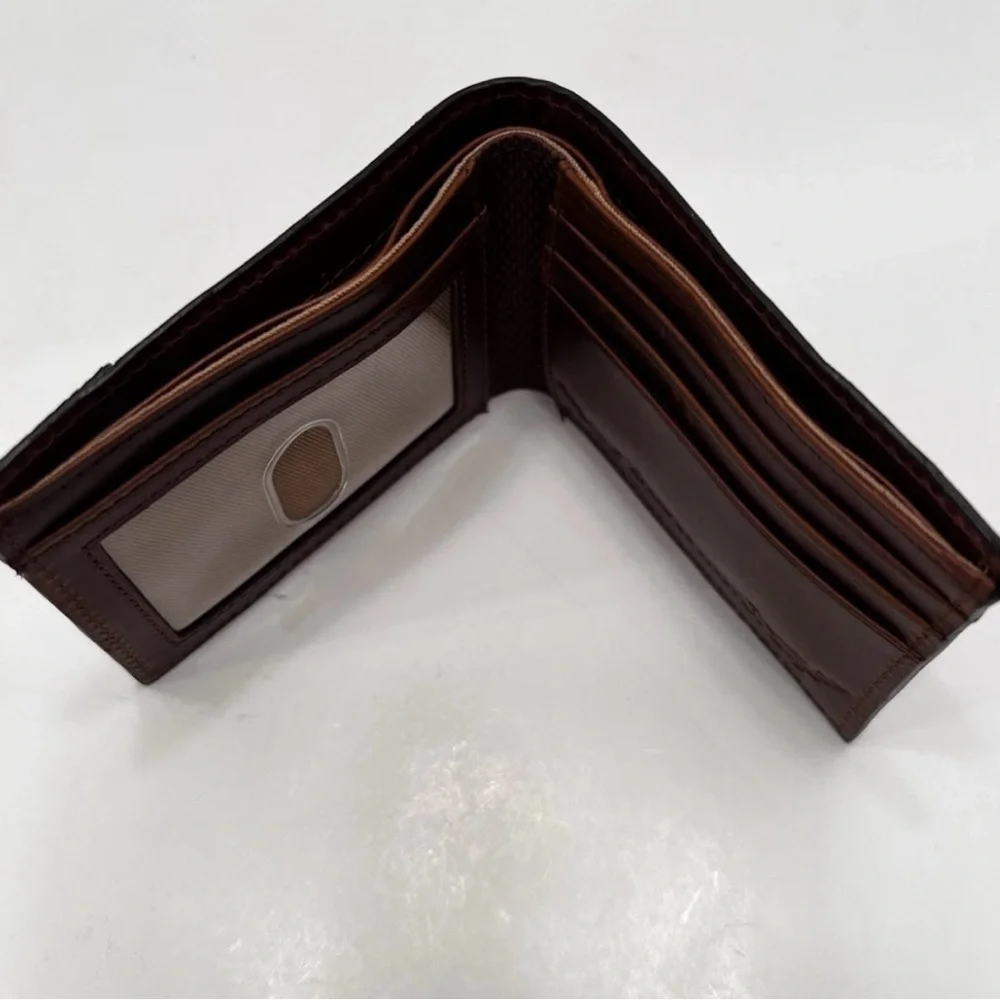 Browning Genuine Leather Western Bi-fold Billfold Men's Wallet, Brown